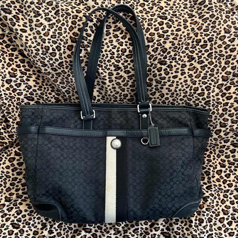 Coach Black Signature Tote Bag